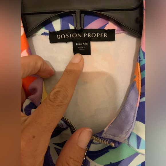 NWT Boston Proper XXS Vacation Tropical Hawaii Print Dress Front Zip - Picture 4 of 8